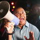 In this 2014 photo, Rep. Lacy Clay (D-Mo.) speaks to demonstrators gathered in Ferguson, Mo., to protest the fatal police shooting of Michael Brown.